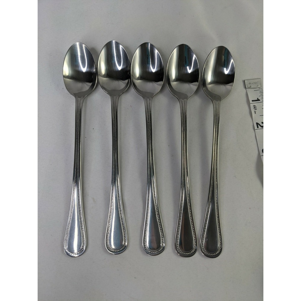 1847 Rogers Bros Beaded Iced Tea Spoon‎ Lot of 5